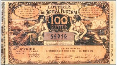 A Loteria da Capital Federal de 31 de Janeiro de 1925