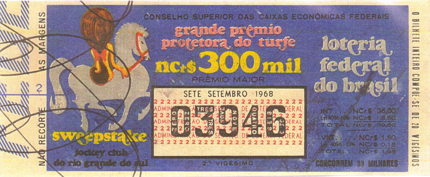 Extração sweepstake-196809 - Sweepstake - Grande Prêmio Protetora do Turfe