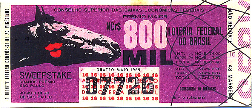 Extração 19690504 - Sweepstake - Grande Prêmio São Paulo - Jockey Club de São Paulo