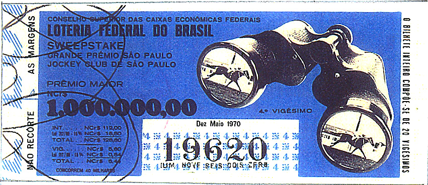 Extração 19700510 - Sweepstake - Grande Prêmio São Paulo - Jockey Club de São Paulo