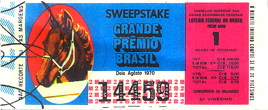 Extração 19700802 - Sweepstake - Grande Prêmio Brasil