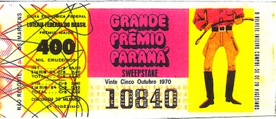 Extração 19701025 - Sweepstake - Grande Prêmio do Paraná - Jockey Club do Paraná