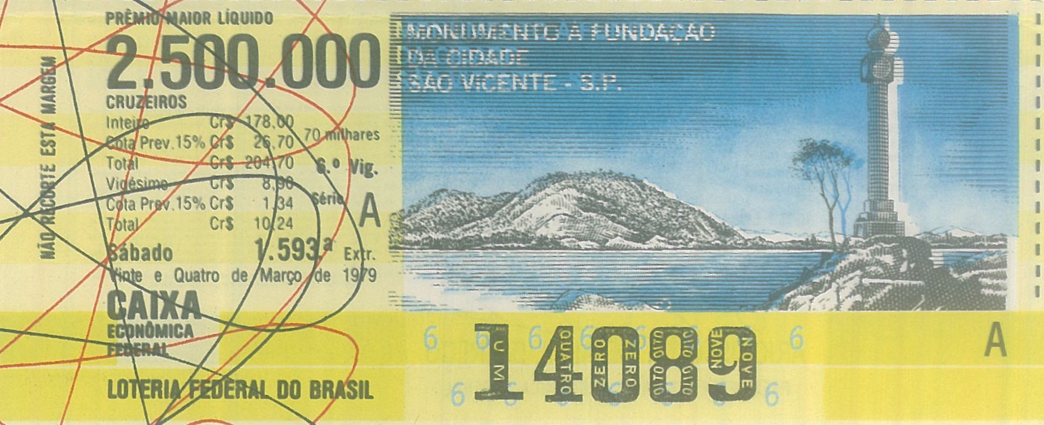 Extração 1593 - Monumento à Fundação da Cidade - São Vicente - SP